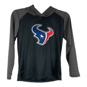 NFL NWT Houston Texans Boys Lightweight Hoodie Size S Football Colorblock Black